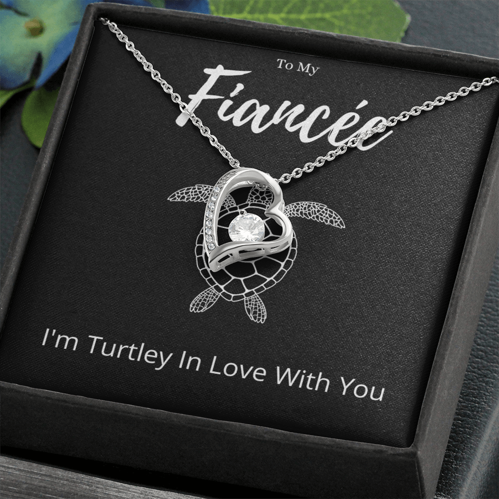 Best Gifts 305 Fiancée Turtle Pun Necklace Funny Romantic Heart Gift