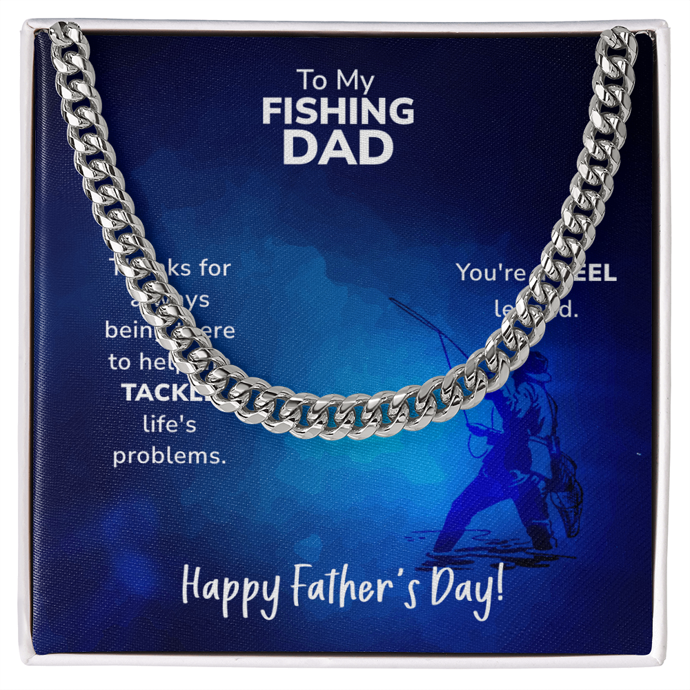 Best Gifts 305 Fishing Dad Cuban Link Necklace – Father’s Day Gift