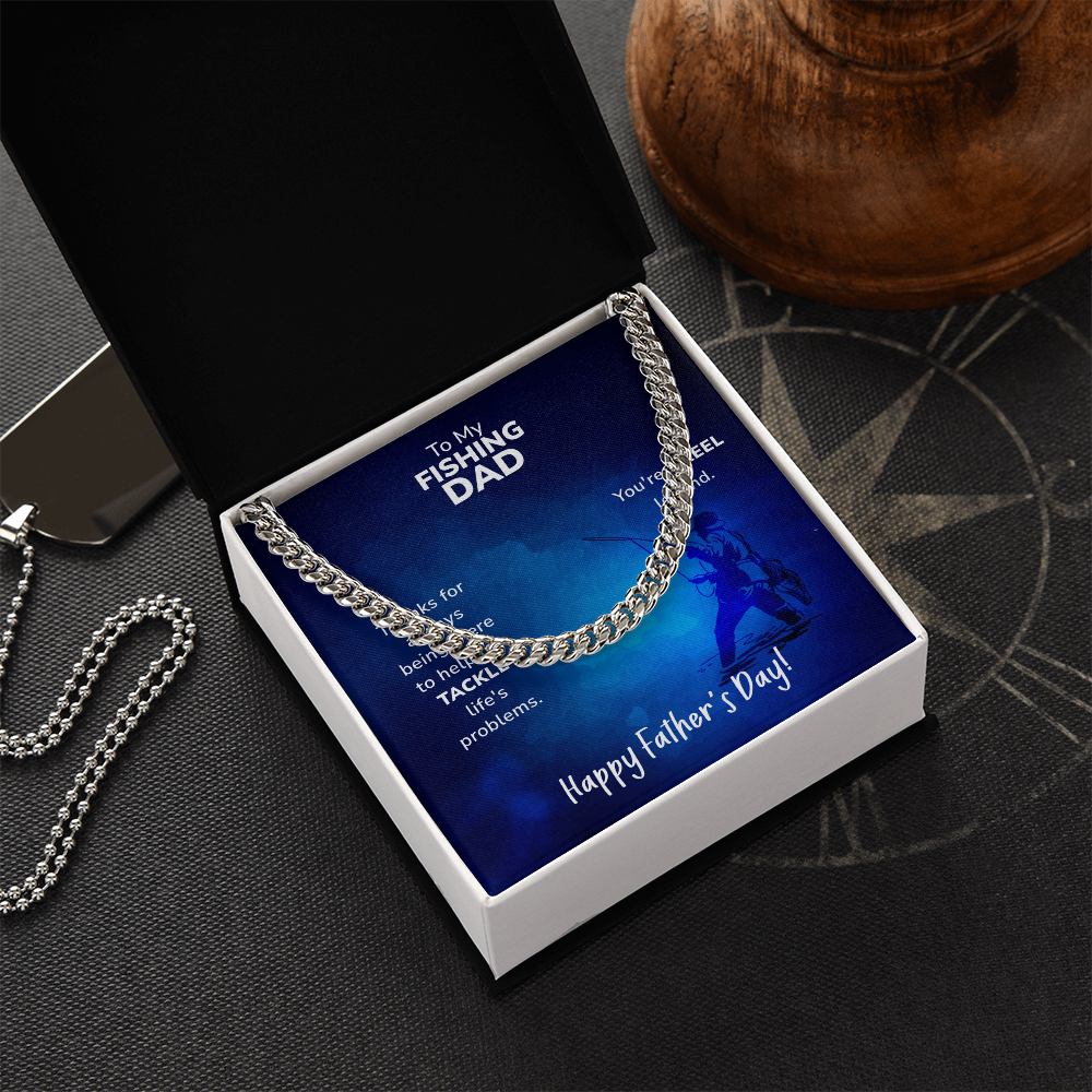 Best Gifts 305 Fishing Dad Cuban Link Necklace – Father’s Day Gift