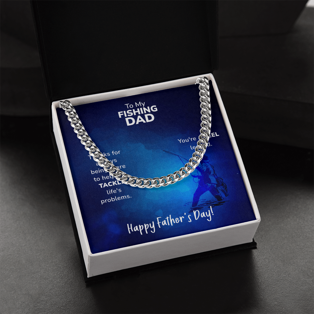 Best Gifts 305 Fishing Dad Cuban Link Necklace – Father’s Day Gift
