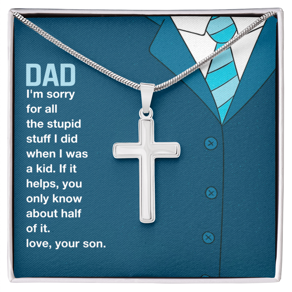 Best Gifts 305 Funny Dad Gift Cross Necklace from Son Faith Pendant