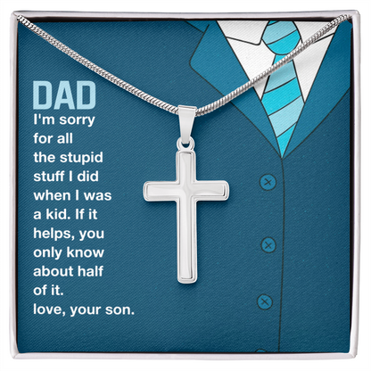 Best Gifts 305 Funny Dad Gift Cross Necklace from Son Faith Pendant