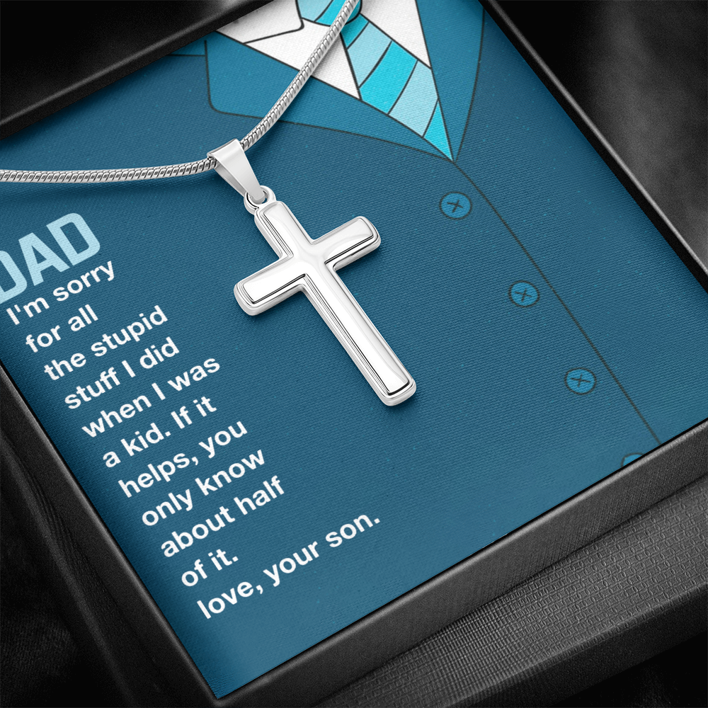 Best Gifts 305 Funny Dad Gift Cross Necklace from Son Faith Pendant