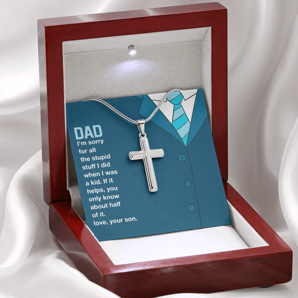 Best Gifts 305 Funny Dad Gift Cross Necklace from Son Faith Pendant