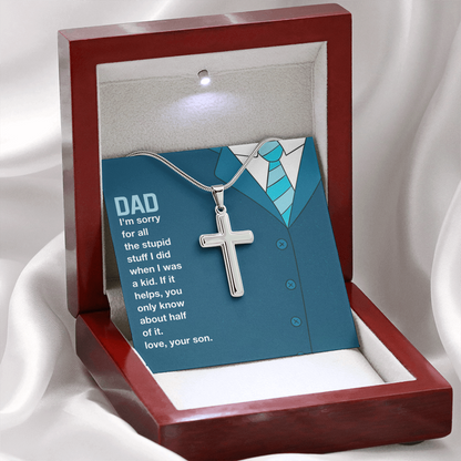 Best Gifts 305 Funny Dad Gift Cross Necklace from Son Faith Pendant