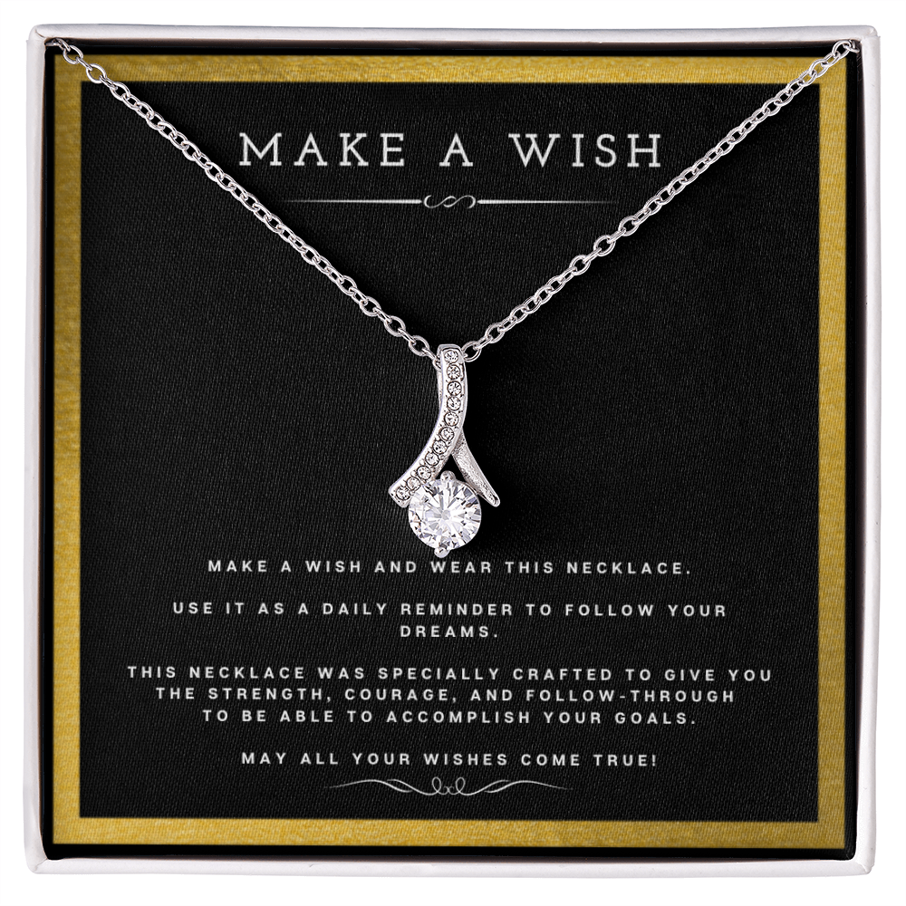 Best Gifts 305 Gifts for Women Ribbon Necklace Make a Wish Jewelry