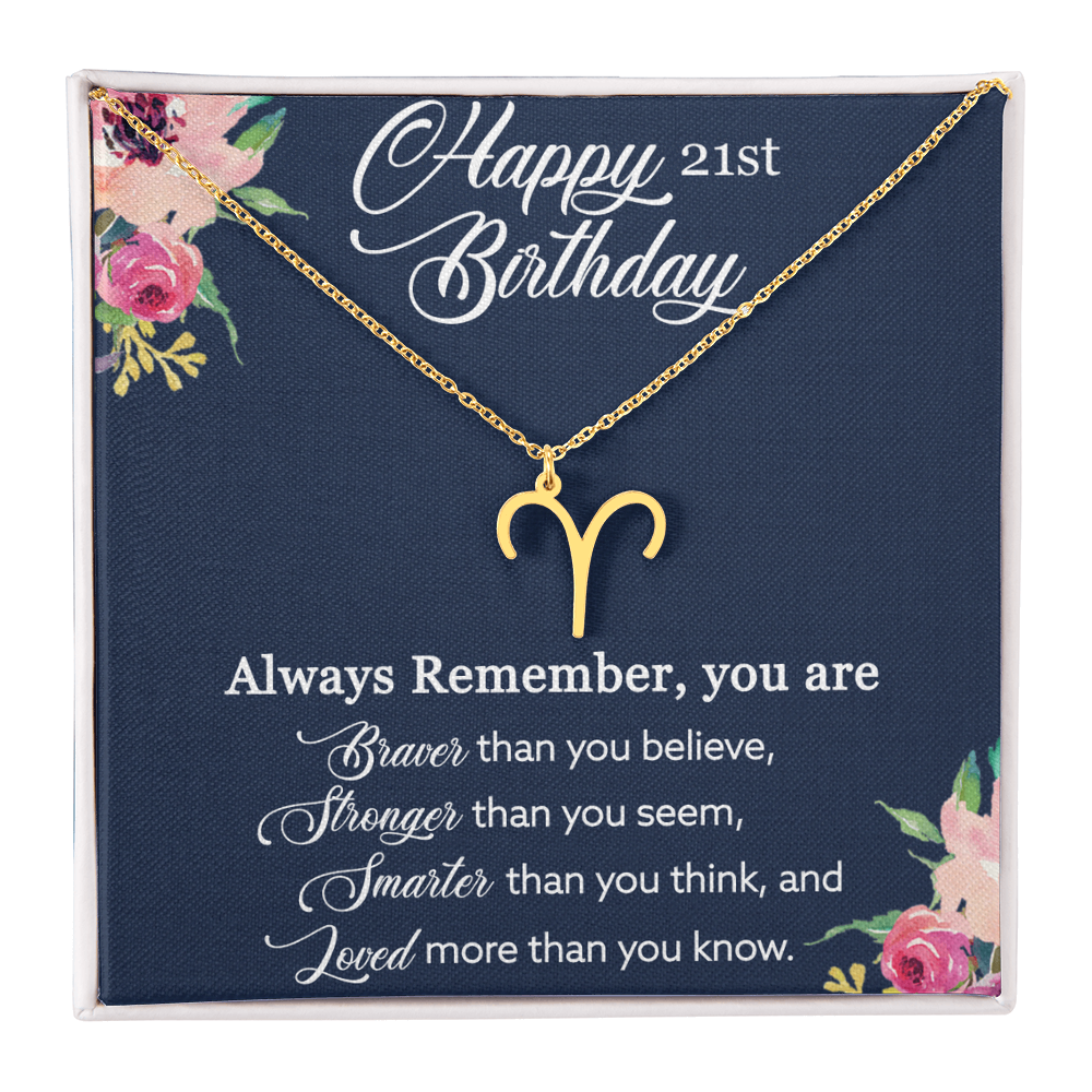 Best Gifts 305 Happy 21st Birthday Zodiac Necklace for Her