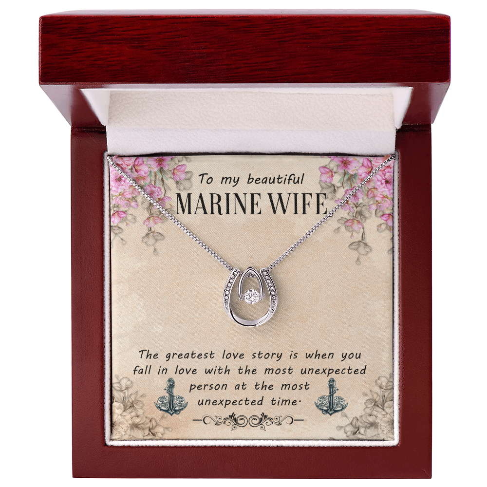 Best Gifts 305 Marine Wife Lucky in Love Necklace Gift from Husband
