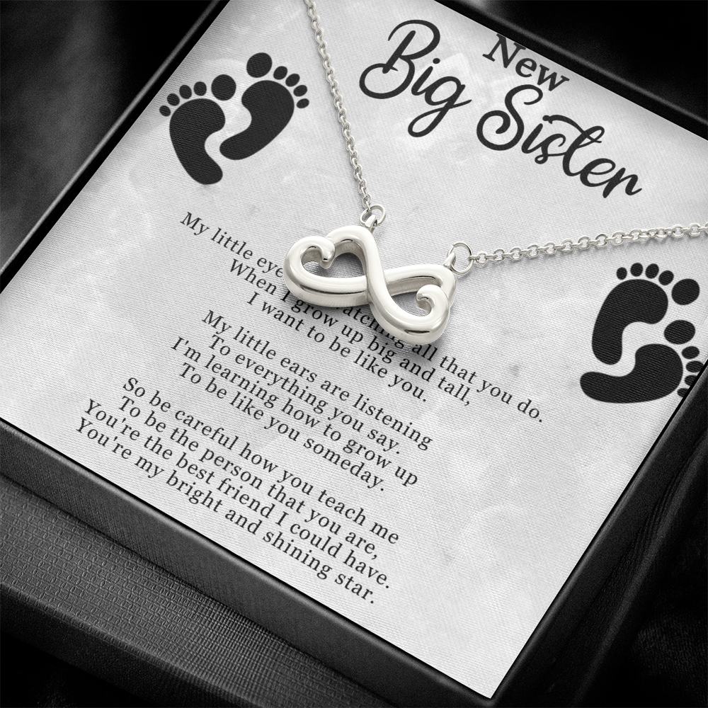 Best Gifts 305–New Big Sister Infinity Necklace Gift – Heart Pendant