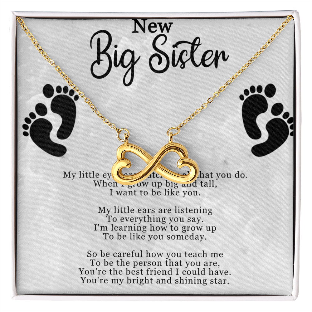Best Gifts 305–New Big Sister Infinity Necklace Gift – Heart Pendant