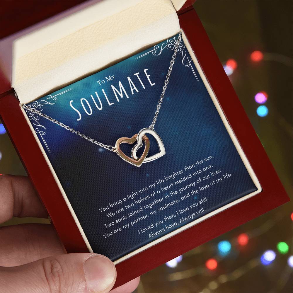 Best Gifts 305 Soulmate Necklace for Her Interlocking Hearts