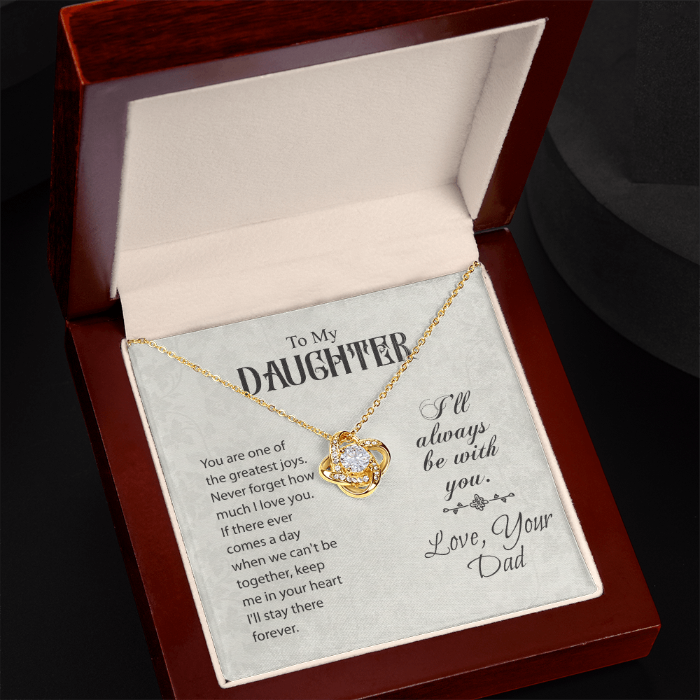 Best Gifts 305 – To My Daughter Love Knot Necklace from Dad Gift
