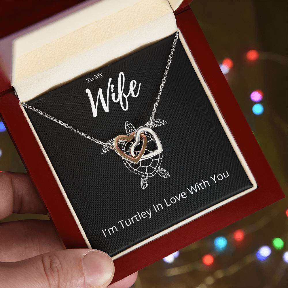 Best Gifts 305 Wife Turtle Pun Necklace Funny Interlocking Hearts Jewelry