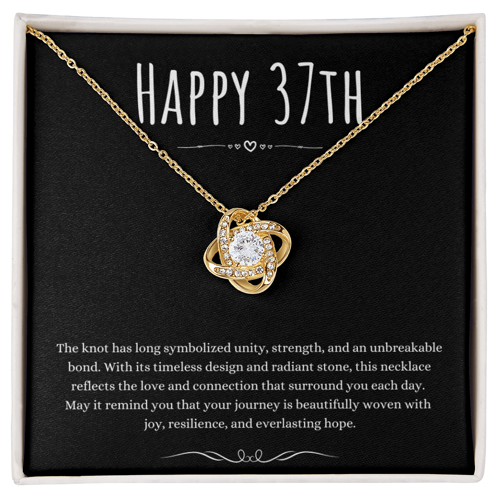 Best Gifts 37th Birthday Love Knot Necklace for Her Meaningful Gift