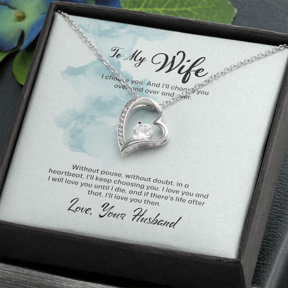 Forever Love Wife Gift Necklace with Heart Pendant