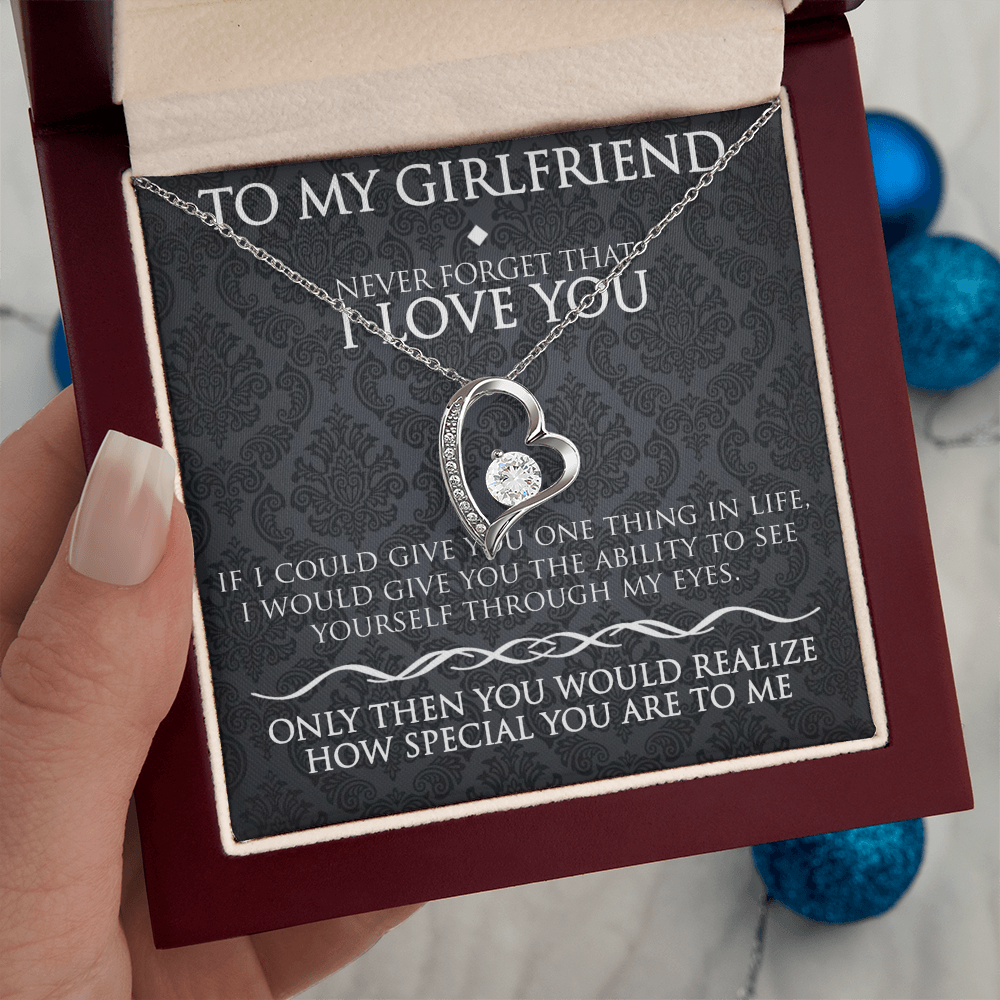 Birthday Gift For Girlfriend, Necklace For Girlfriend, Gift For Her, I Love You Girlfriend - Forever Love Necklace With Sweet Message Card