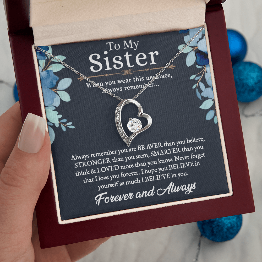 Gift For Twin Sister, Twin Sister, Sister Best Friend, Born Together, Forever Best Friend - Forever Love Necklace With Message Card