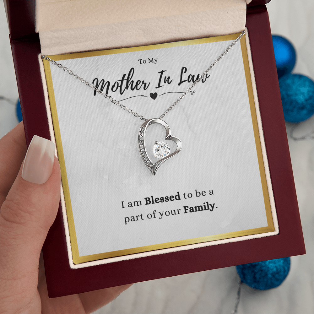 Mother In Law Gift, Blessed, Forever Love Necklace With Message Card, Mother In Law Wedding Gift From Bride by Best Gifts 305