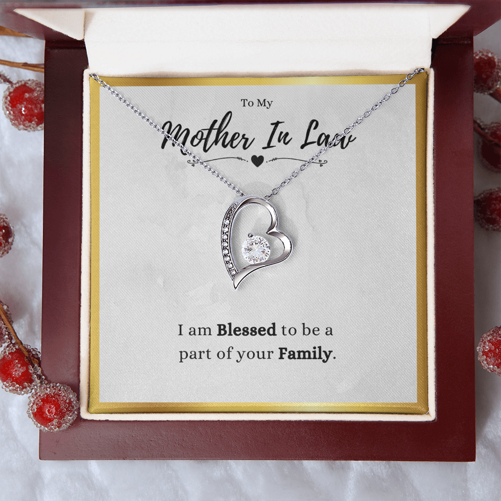 Mother In Law Gift, Blessed, Forever Love Necklace With Message Card, Mother In Law Wedding Gift From Bride by Best Gifts 305