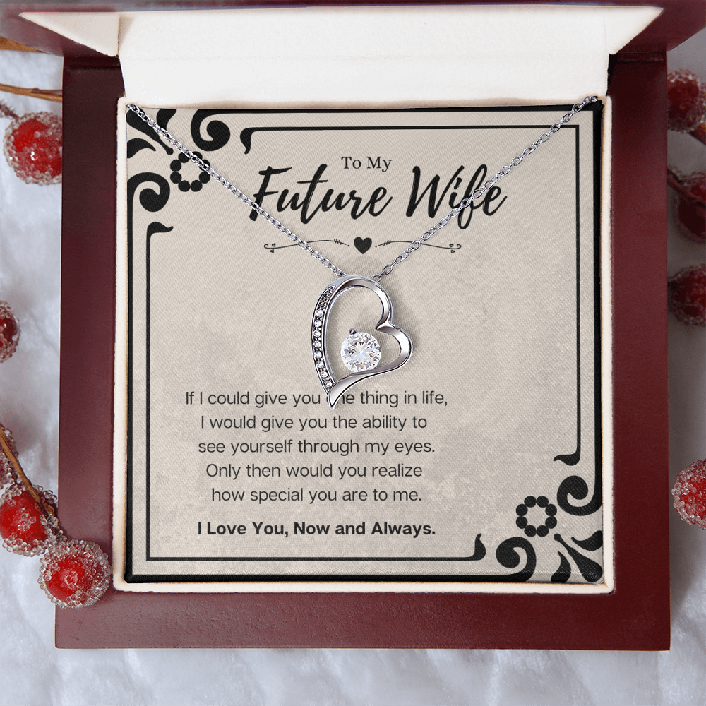Future Wife Birthday Gift Message Card Jewelry Forever Love Necklace, Heartwarming Mothers Day Present From Fiancé, Fiancée Anniversary Valentines Day Gift For Her by Best Gifts 305