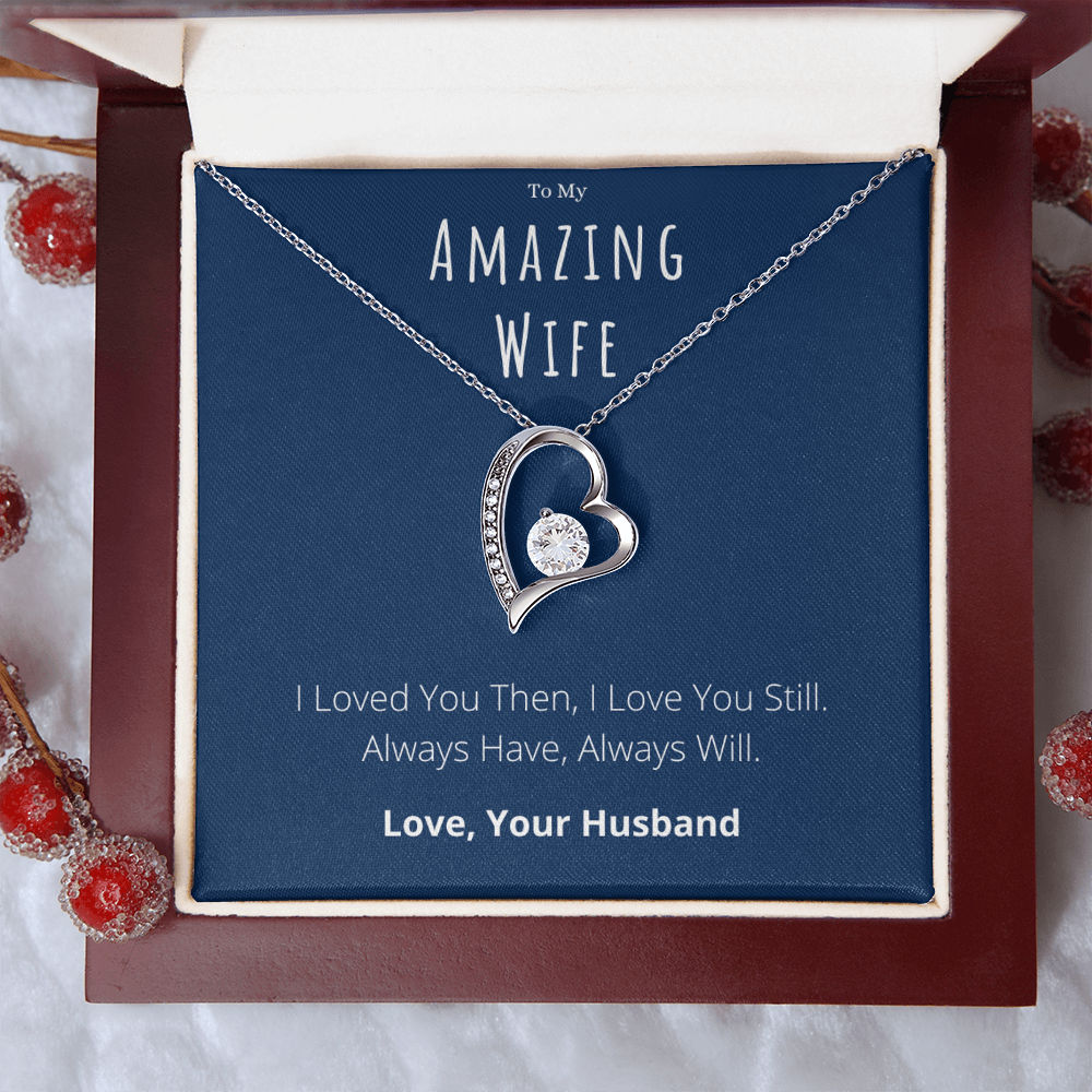 To My Amazing Wife Forever Love Necklace Anniversary Message Card Jewelry Gift From Husband, Heartwarming Wife Valentines Day Present by Best Gifts 305