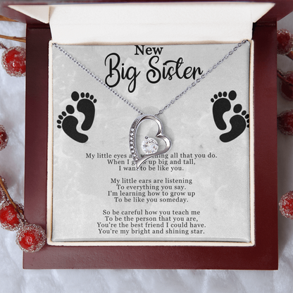Big Sister Gift From New Baby, New Big Sister Jewelry, New Big Sister Gift, I Want To Be Like You - Forever Love Necklace With Message Card