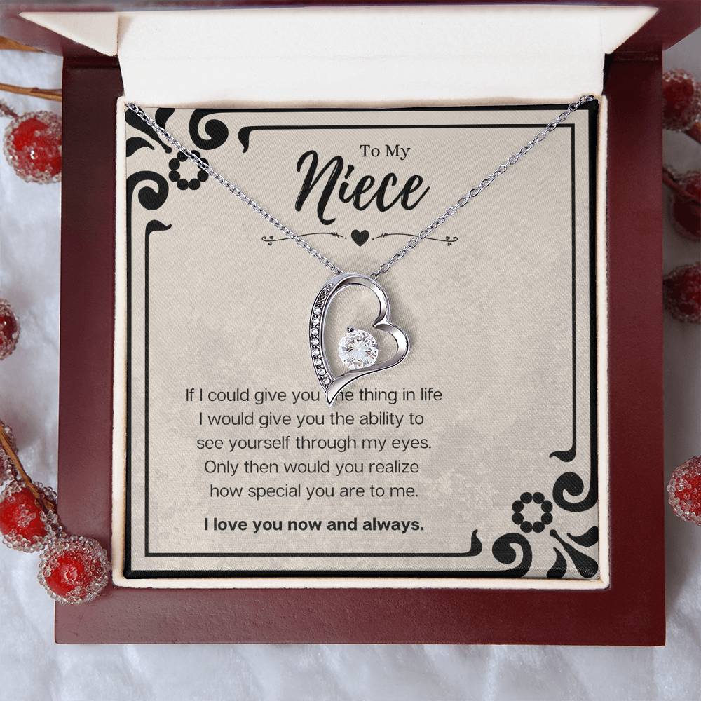 Niece Heartfelt Message Forever Love Necklace Heart Jewelry Gift From Aunt, Niece Graduation Present, Birthday Gifts For Niece by Best Gifts 305