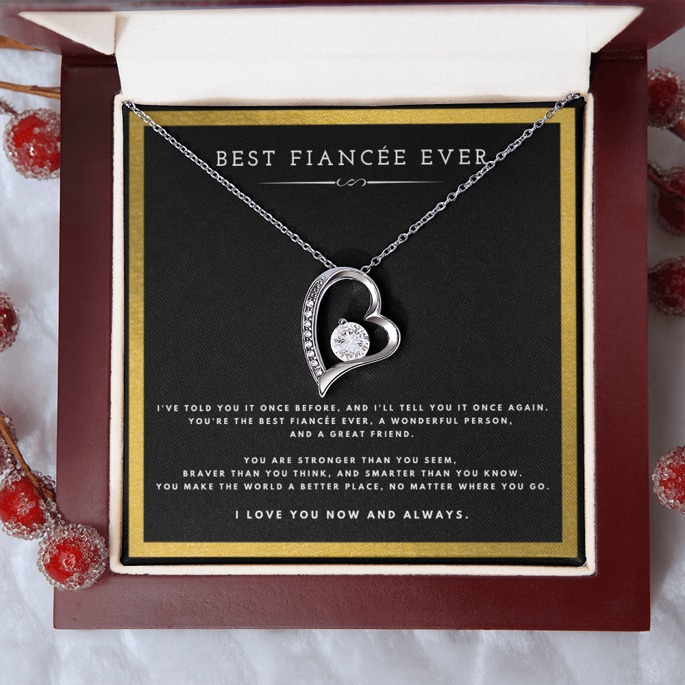 Best Fiancée Ever Anniversary Message Card Jewelry Forever Love Necklace Gift From Fiancé for Valentines Day Birthday Present, Christmas Gifts For Fiancée by Best Gifts 305