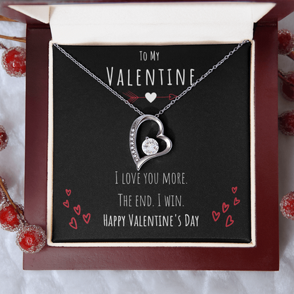 To My Valentine I Love You More Forever Love Necklace Jewelry Message Card Valentines Day Gift For Her by Best Gifts 305