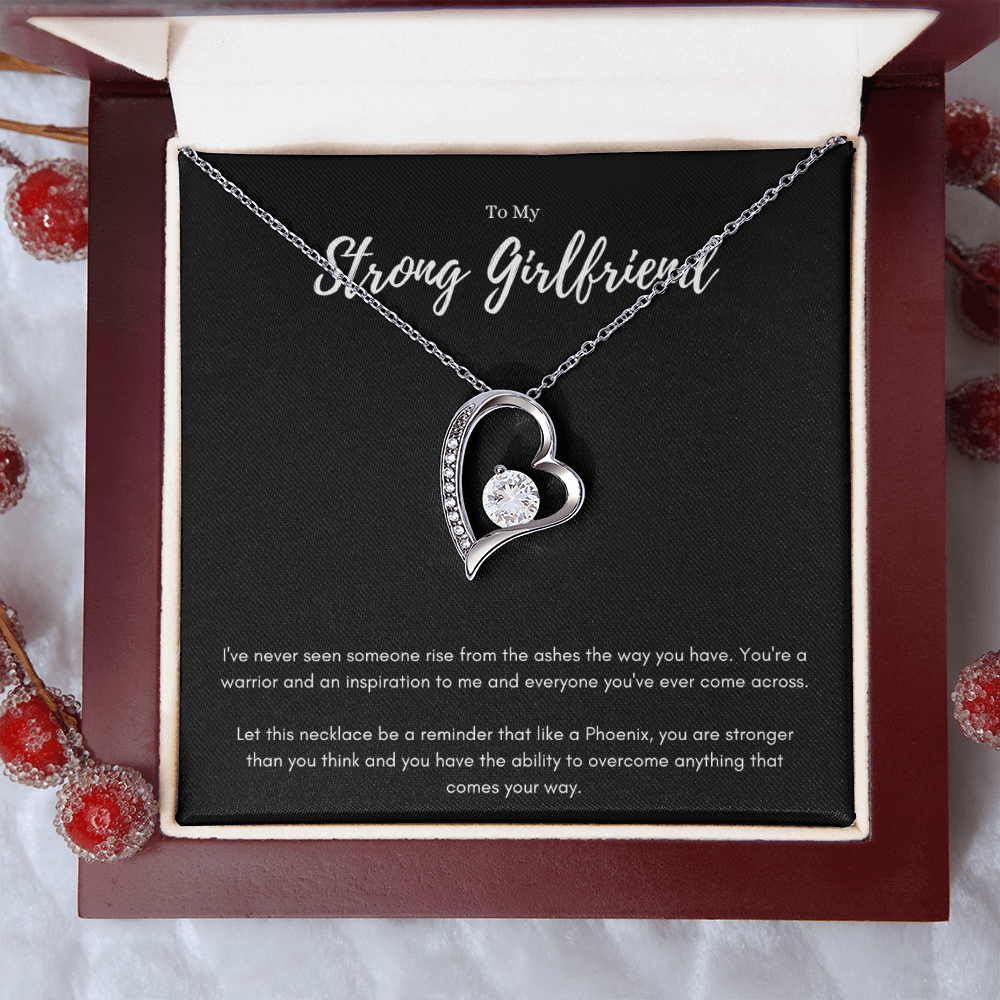 Strong Girlfriend Phoenix Message Card Jewelry Forever Love Necklace Gift From Boyfriend, Meaningful Birthday Gift For Girlfriend, Inspirational Valentines Day Necklace Message For Her by Best Gifts 305
