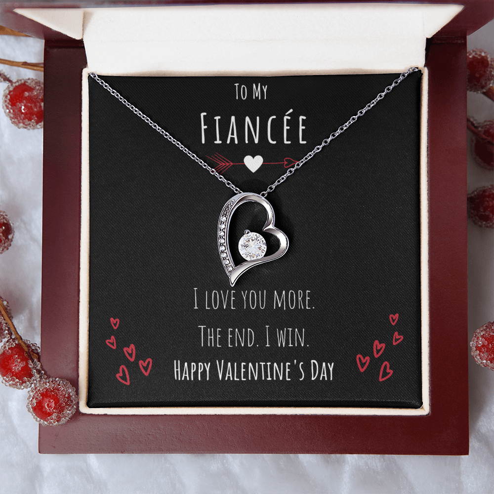 To My Fiancée I Love You More Forever Love Necklace Jewelry Message Card Valentines Day Gift For Her From Fiancé by Best Gifts 305