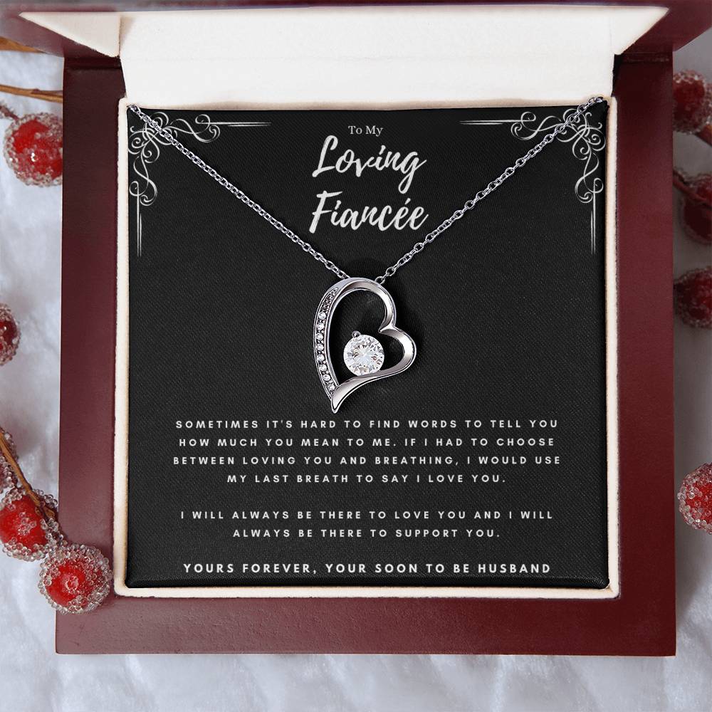 To My Loving Fiancée Valentines Day Forever Love Necklace Message Card Gift From Husband, Fiancée Anniversary Birthday Present, Christmas Jewelry Gift For Fiancée by Best Gifts 305