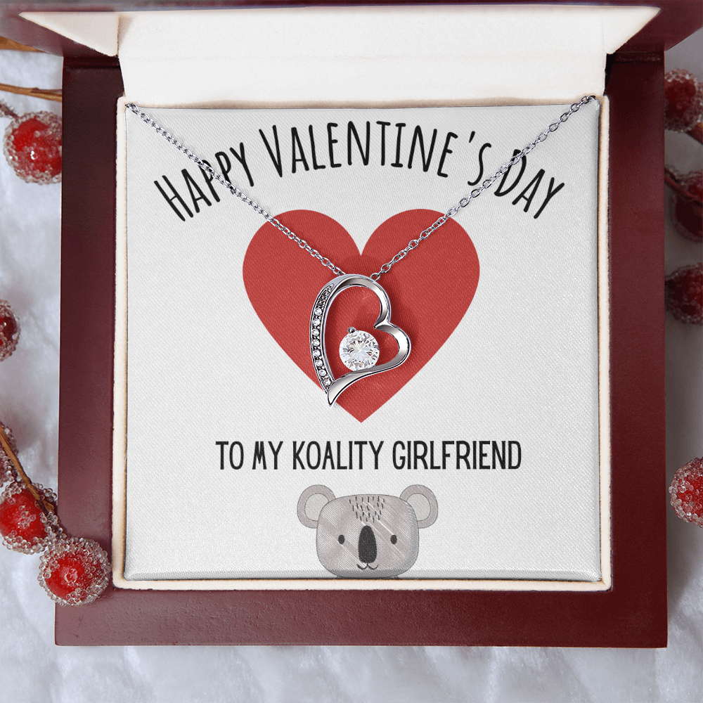 Funny Koala Valentines Day Forever Love Necklace Jewelry Gift For Girlfriend, Funny Girlfriend V-Day Present From Boyfriend, Cute Valentine's Day Message Card Jewelery by Best Gifts 305