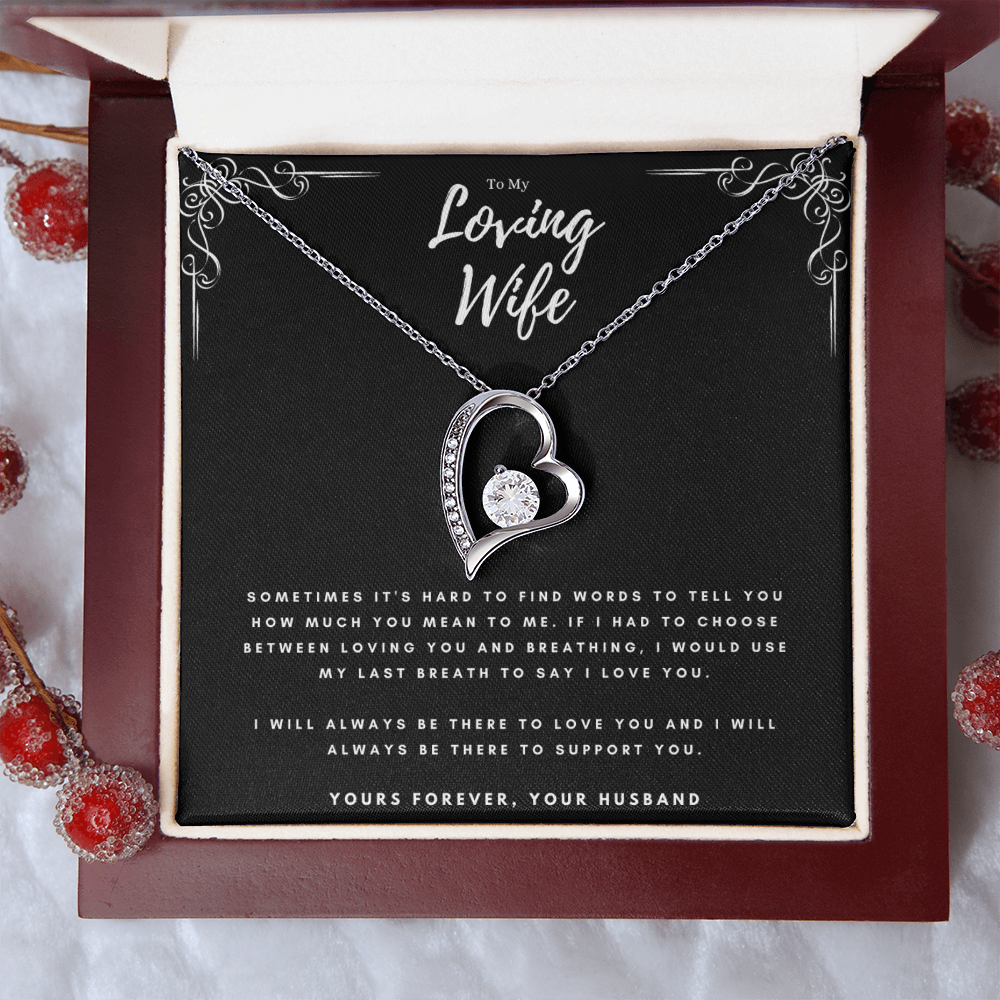 To My Loving Wife Valentines Day Forever Love Necklace Message Card Gift From Husband, Wife Anniversary Birthday Present, Christmas Jewelry Gift For Wife by Best Gifts 305