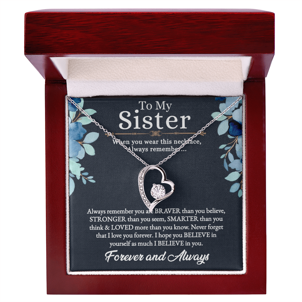 Gift For Twin Sister, Twin Sister, Sister Best Friend, Born Together, Forever Best Friend - Forever Love Necklace With Message Card