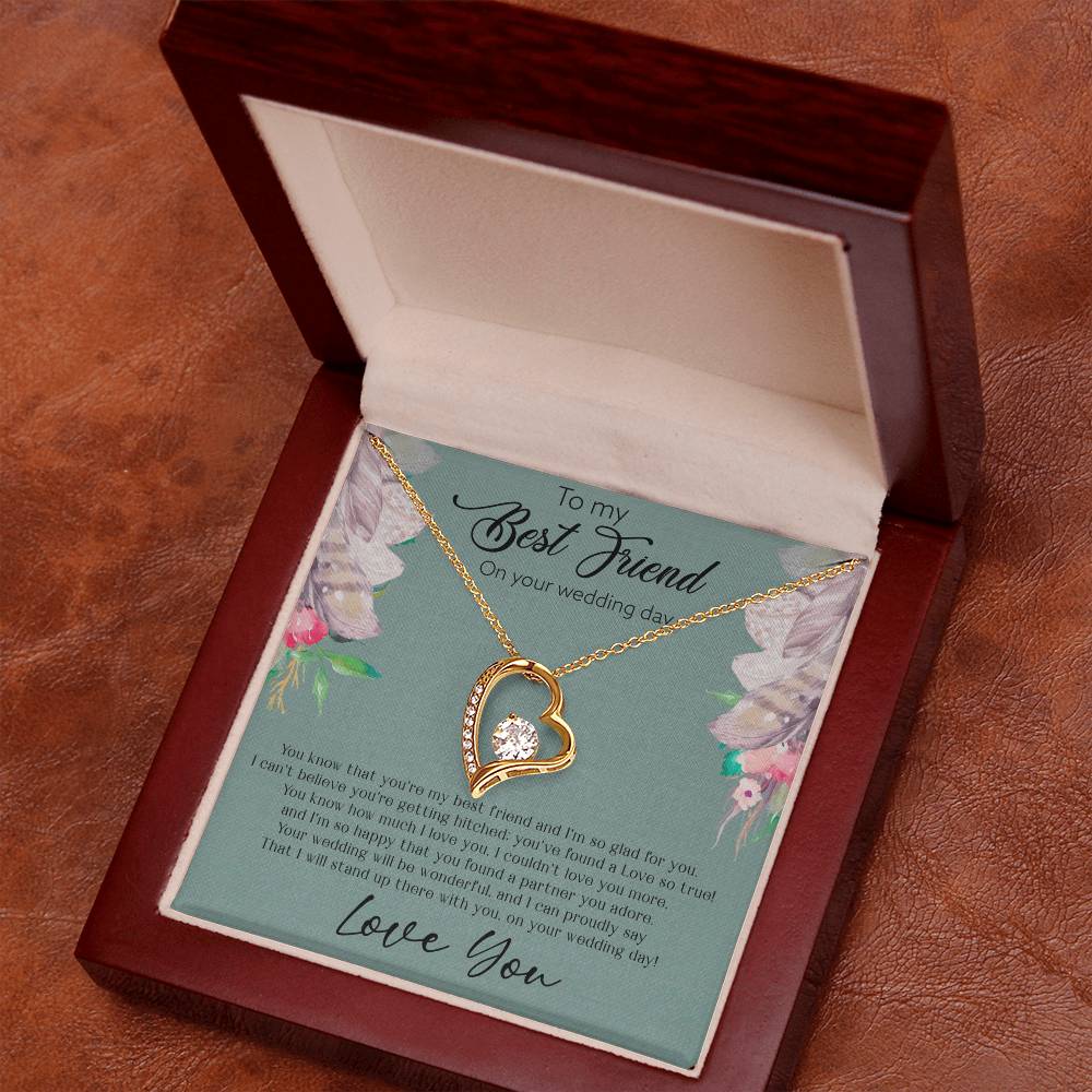 Best Friend Wedding Day, Gift For Best Friend, I Love You Best Friend - Forever Love Necklace With Sweet Message Card by Best Gifts 305