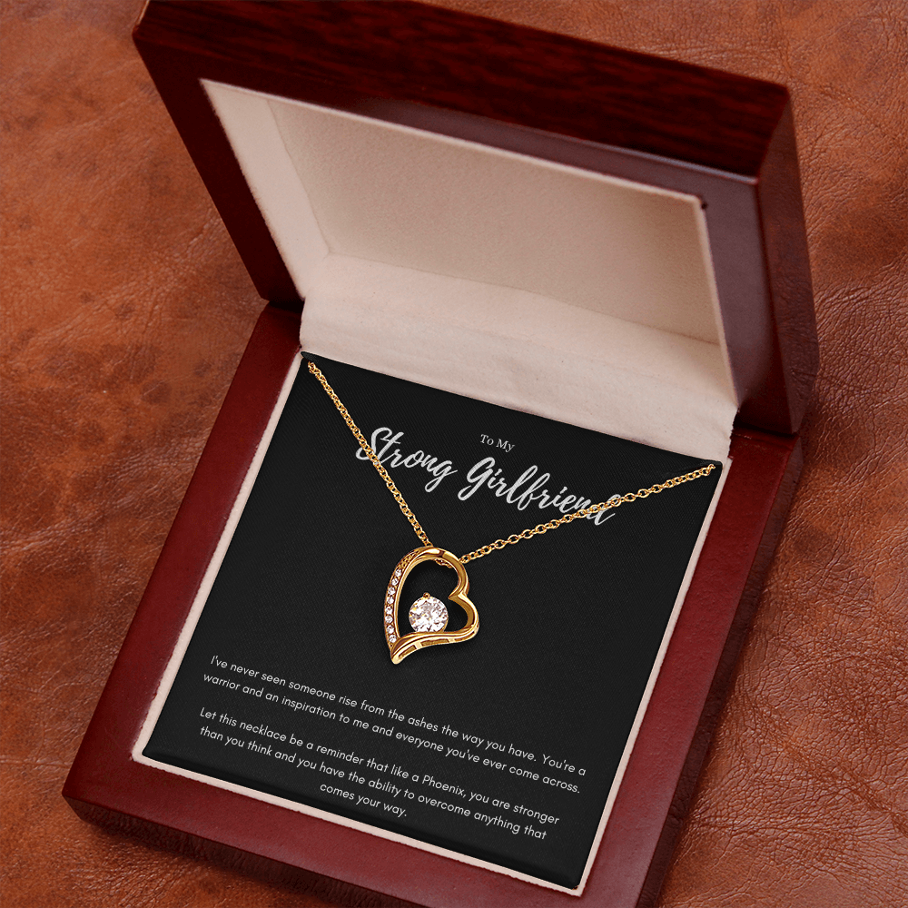 Strong Girlfriend Phoenix Message Card Jewelry Forever Love Necklace Gift From Boyfriend, Meaningful Birthday Gift For Girlfriend, Inspirational Valentines Day Necklace Message For Her by Best Gifts 305