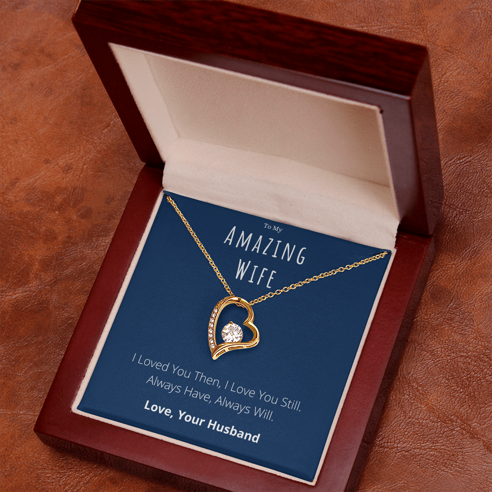 To My Amazing Wife Forever Love Necklace Anniversary Message Card Jewelry Gift From Husband, Heartwarming Wife Valentines Day Present by Best Gifts 305