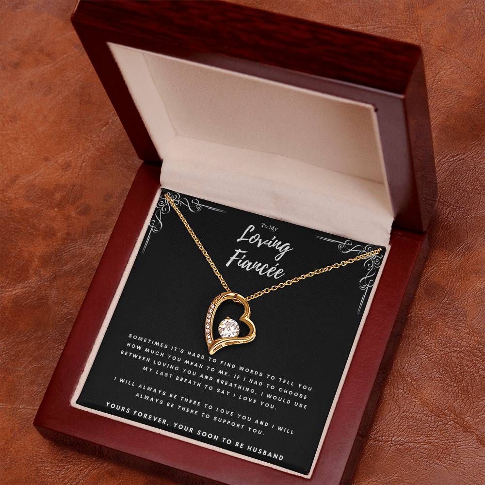 To My Loving Fiancée Valentines Day Forever Love Necklace Message Card Gift From Husband, Fiancée Anniversary Birthday Present, Christmas Jewelry Gift For Fiancée by Best Gifts 305