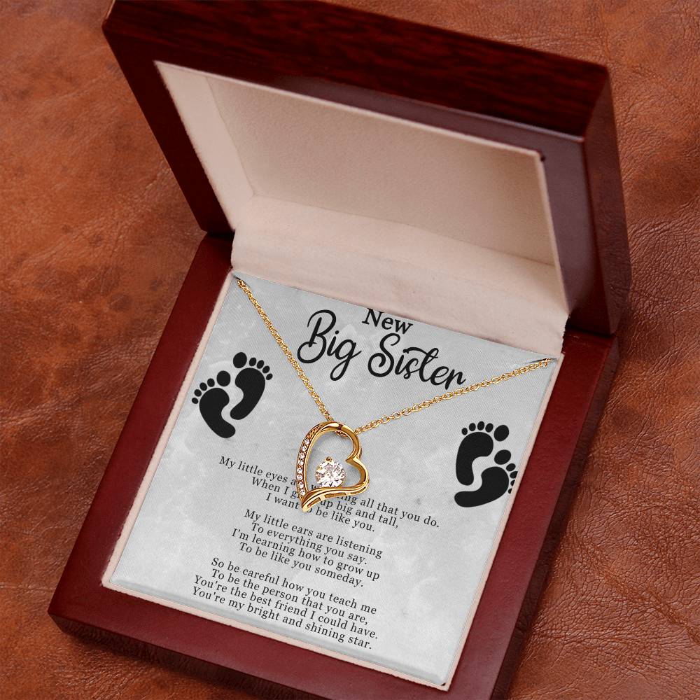 Big Sister Gift From New Baby, New Big Sister Jewelry, New Big Sister Gift, I Want To Be Like You - Forever Love Necklace With Message Card