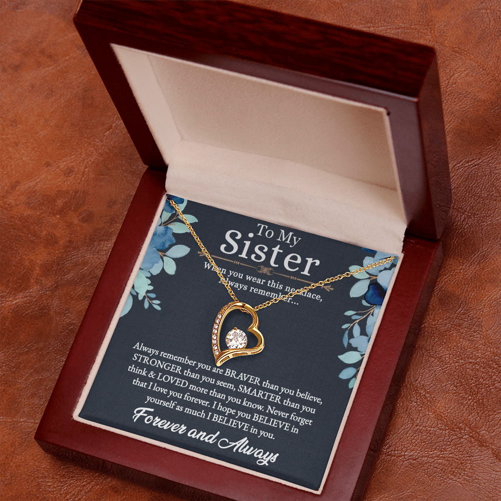 Gift For Twin Sister, Twin Sister, Sister Best Friend, Born Together, Forever Best Friend - Forever Love Necklace With Message Card