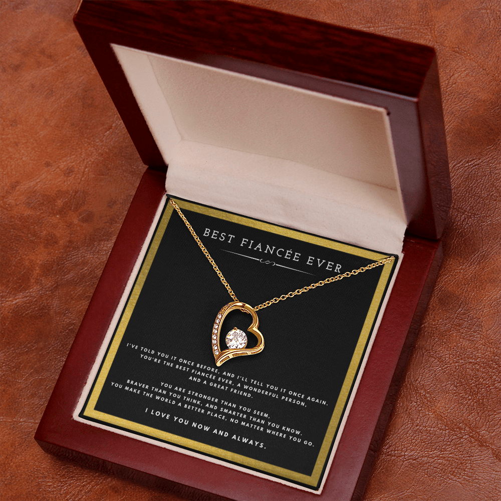 Best Fiancée Ever Anniversary Message Card Jewelry Forever Love Necklace Gift From Fiancé for Valentines Day Birthday Present, Christmas Gifts For Fiancée by Best Gifts 305