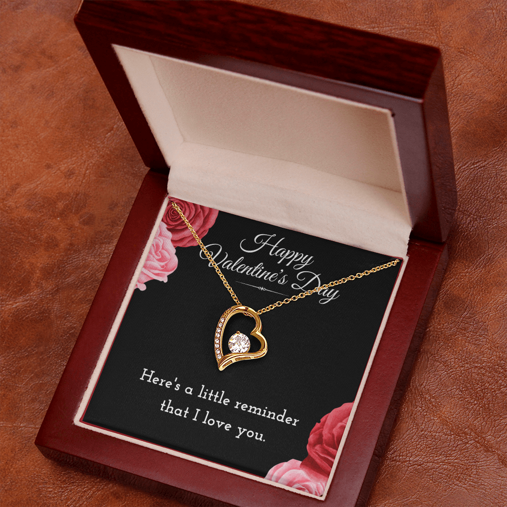 Happy Valentine's Day Forever Love Necklace Jewelry Message Card For Girlfriend, Cute Heart Reminder Necklace Valentines Present From Boyfriend, Heartfelt V-Day Necklace Gift For Her by Best Gifts 305