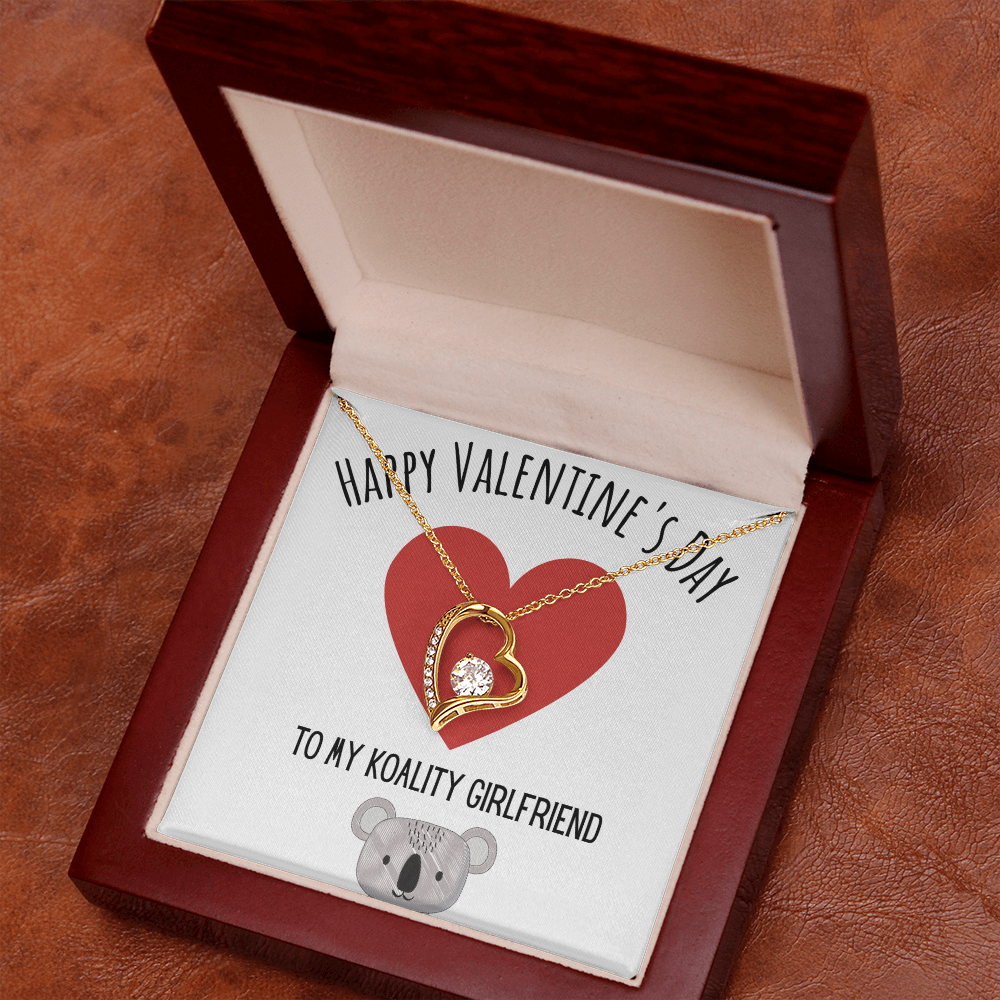 Funny Koala Valentines Day Forever Love Necklace Jewelry Gift For Girlfriend, Funny Girlfriend V-Day Present From Boyfriend, Cute Valentine's Day Message Card Jewelery by Best Gifts 305
