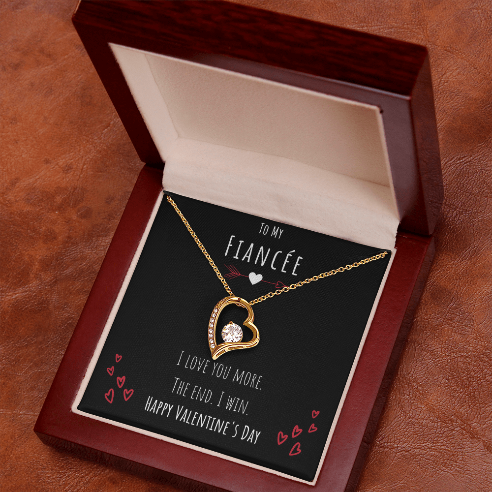 To My Fiancée I Love You More Forever Love Necklace Jewelry Message Card Valentines Day Gift For Her From Fiancé by Best Gifts 305