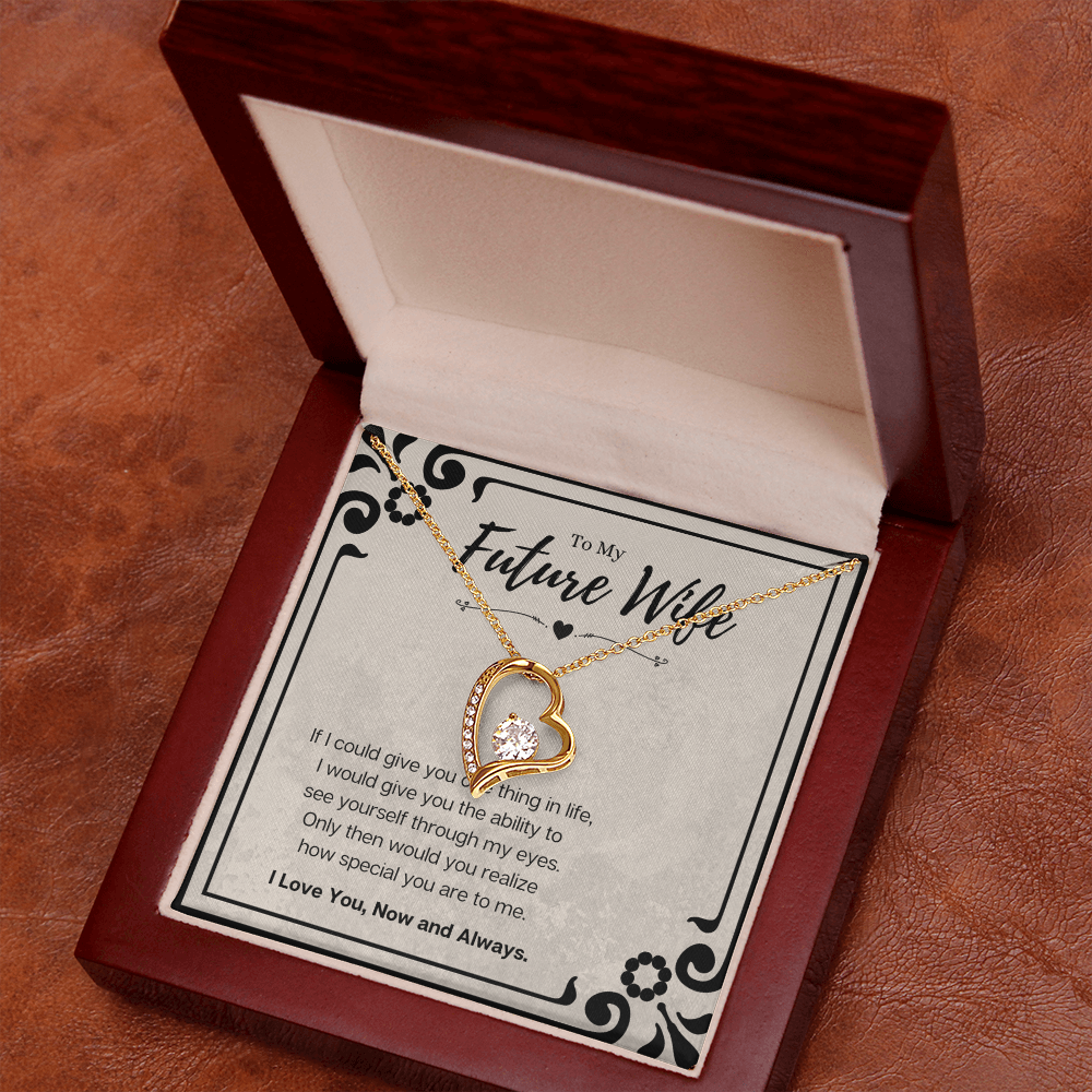 Future Wife Birthday Gift Message Card Jewelry Forever Love Necklace, Heartwarming Mothers Day Present From Fiancé, Fiancée Anniversary Valentines Day Gift For Her by Best Gifts 305