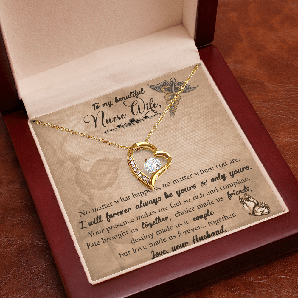 To My Beautiful Nurse Wife, Forever Love Necklace From Husband, Nurse Wife Jewelry, Gift For Nurse Wife, Nurse Wife Birthday Gift