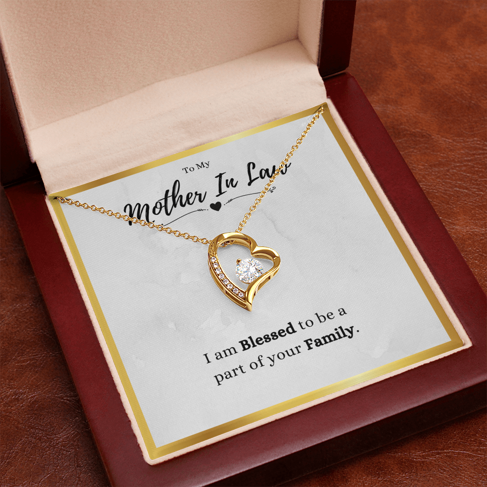 Mother In Law Gift, Blessed, Forever Love Necklace With Message Card, Mother In Law Wedding Gift From Bride by Best Gifts 305