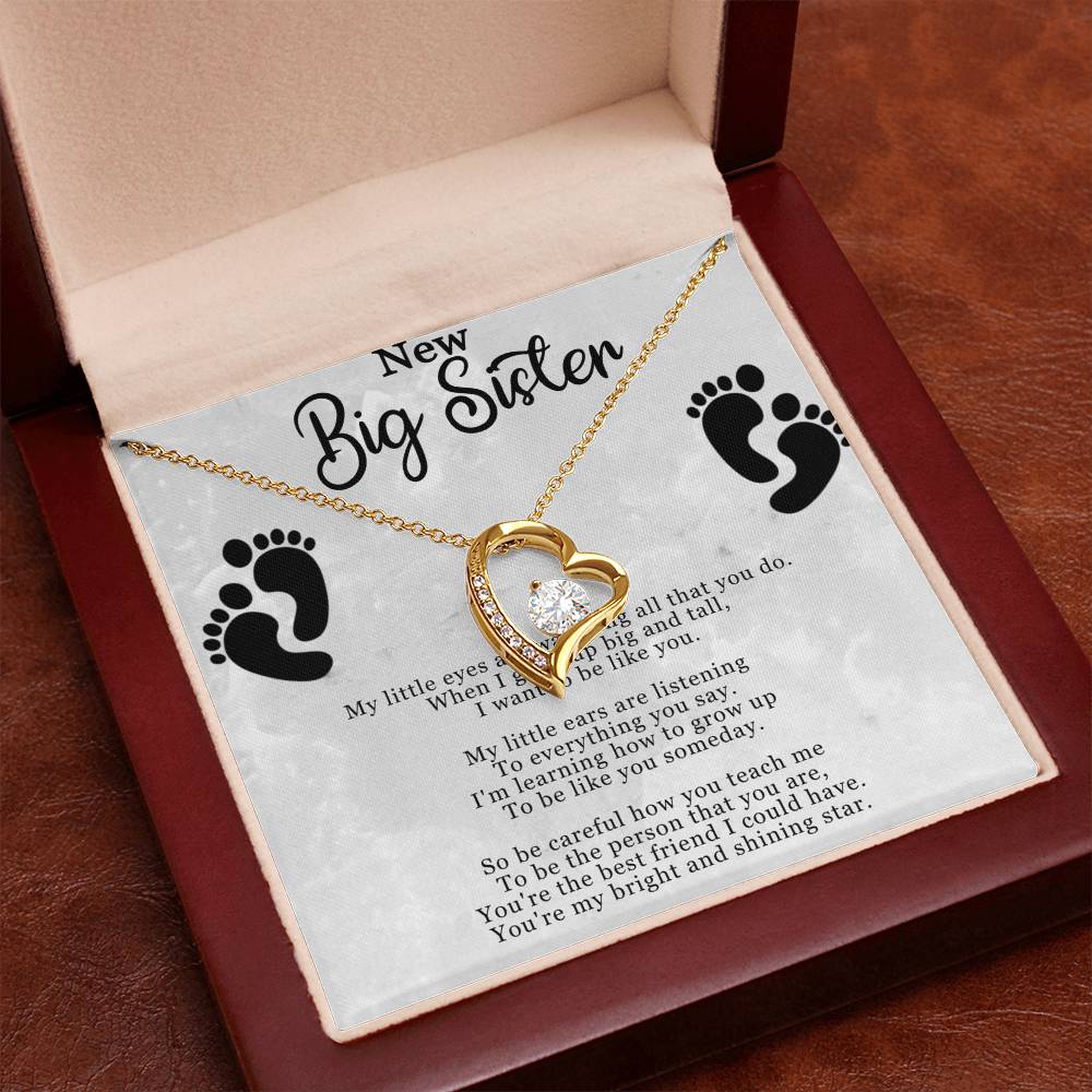 Big Sister Gift From New Baby, New Big Sister Jewelry, New Big Sister Gift, I Want To Be Like You - Forever Love Necklace With Message Card
