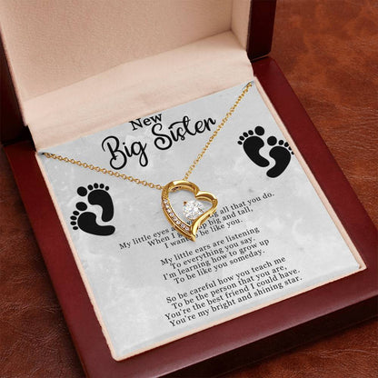 Big Sister Gift From New Baby, New Big Sister Jewelry, New Big Sister Gift, I Want To Be Like You - Forever Love Necklace With Message Card
